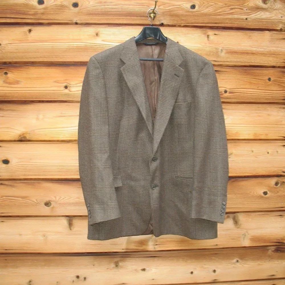 Vintage Burberry Brown Plaid Blazer Jacket